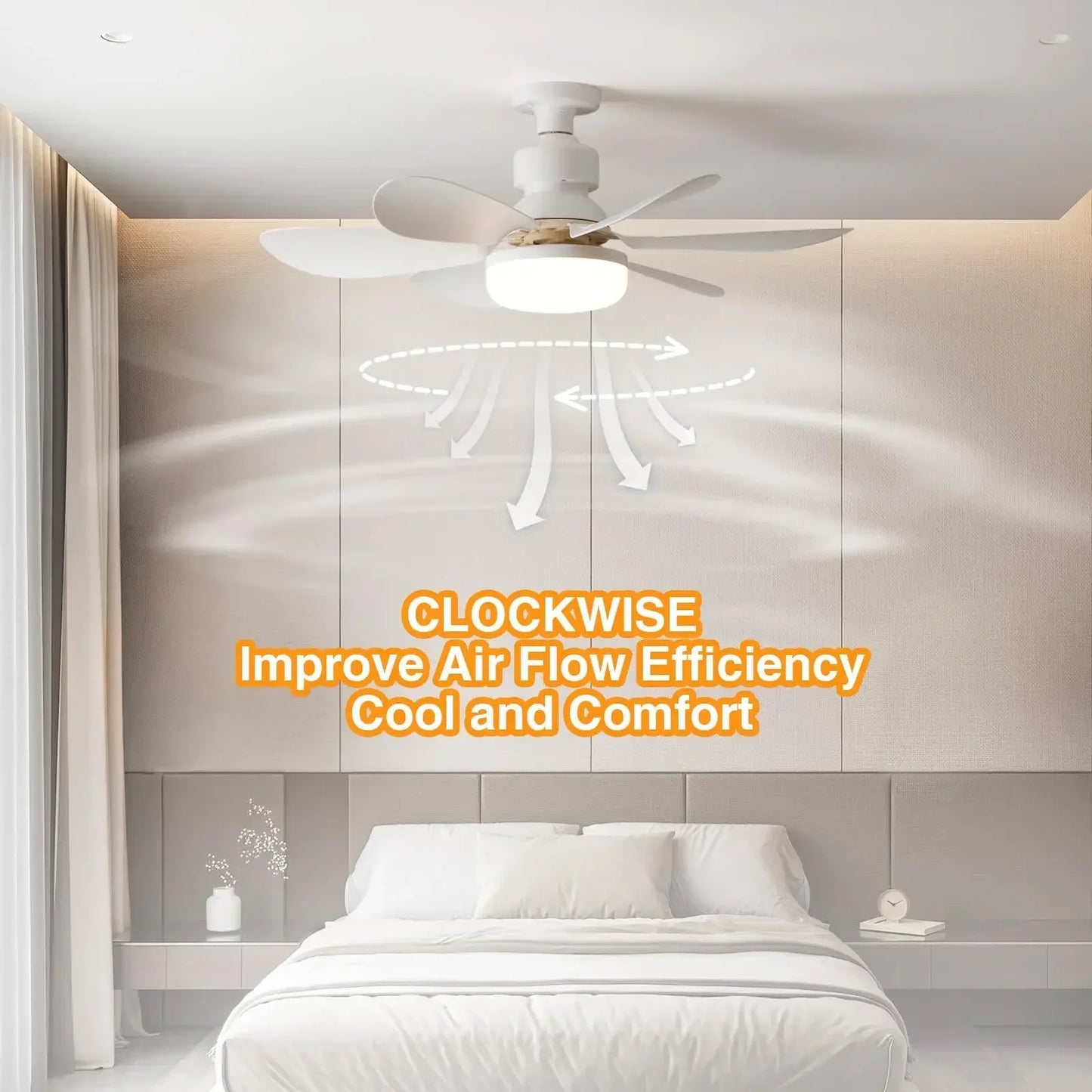 E27 with Remote LED 40W Ceiling Fan Light  Dimming Function  Suitable for Living Room Study and Home use  85-265V