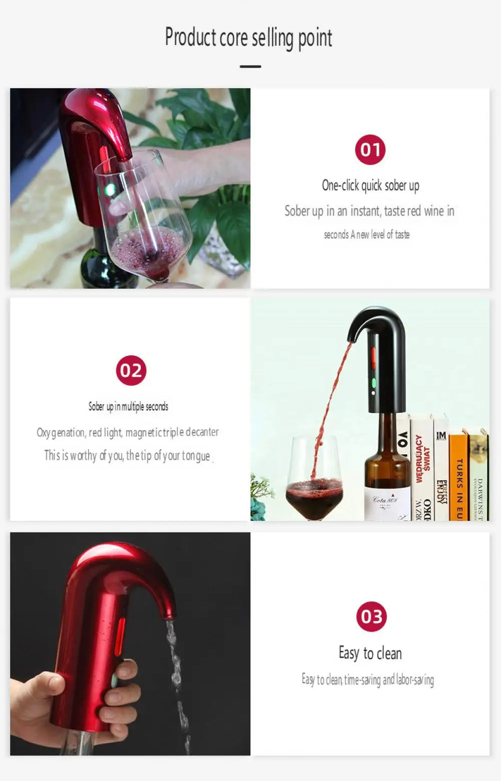 Electric Wine Decanters Smart Wine Pourer USB Charging Auto Drinks Dispenser Quick Automatic Red Wine Aerator Supplies Bar Tools