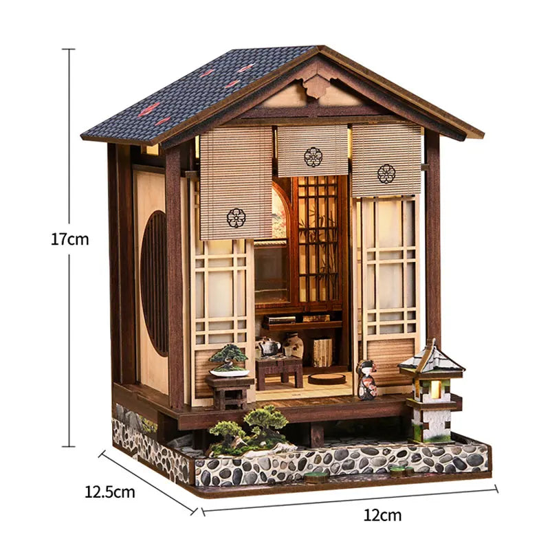 NEW DIY Wooden Book Nook Figurines Miniatures Doll House Kit 3D Puzzle Bookend for Friends Birthday Gifts Home Decor Crafts