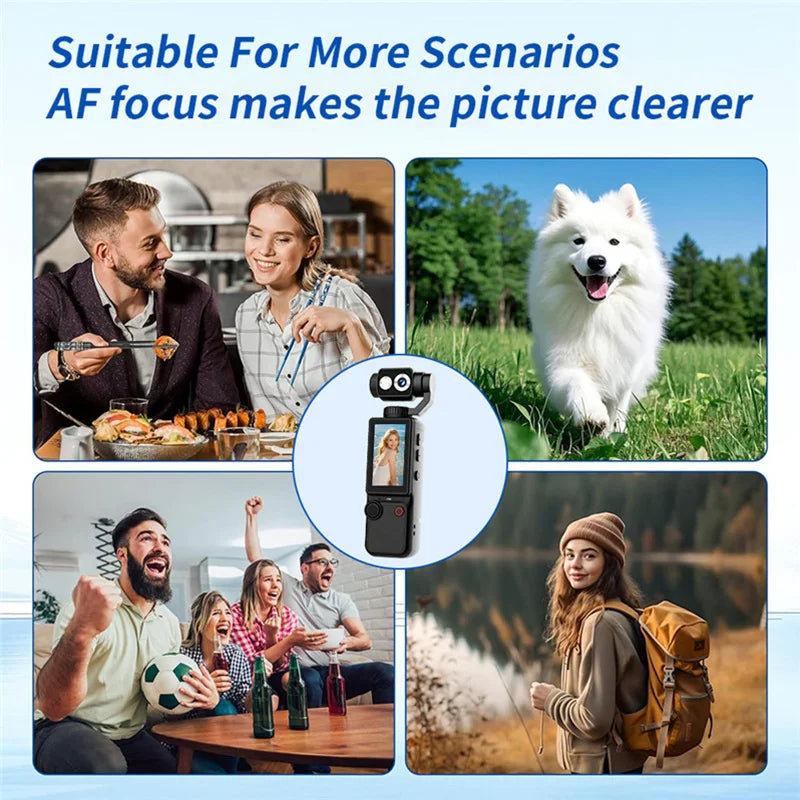 Lenovo 4K HD WiFi Sports Wearable Camera Autofocus High Pixel Long Battery Life Portable Pocket Cam For Motorcycle And Vlogging