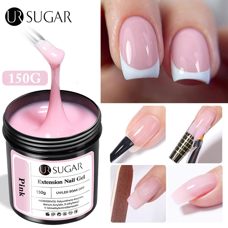 UR SUGAR 150g Extension Jelly Nude Pink Rose Red Quick Extension Gel Nail Polish Nail Extension UV LED Manicure Soak Off