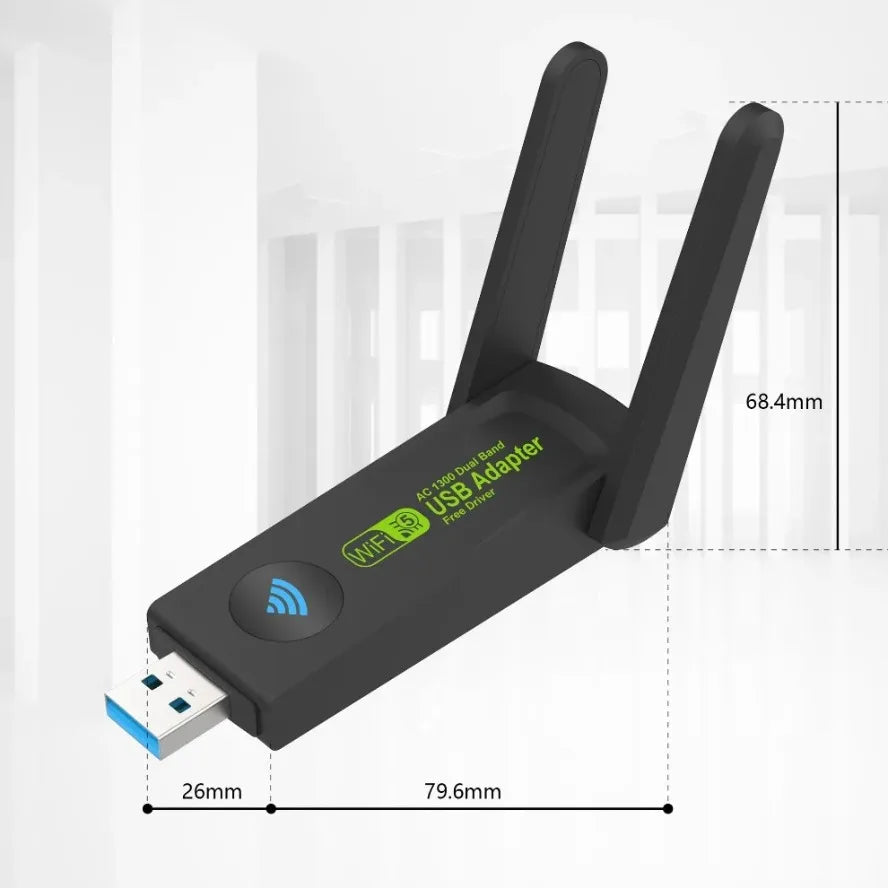 1300Mbps USB3.0 WiFi Adapter Dual Band 2.4G+5Ghz Wireless WiFi Dongle Antenna USB Ethernet Network Card Receiver for PC Desktop