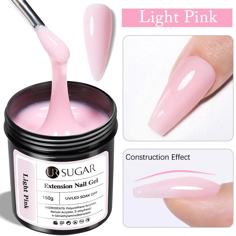 UR SUGAR 150g Extension Jelly Nude Pink Rose Red Quick Extension Gel Nail Polish Nail Extension UV LED Manicure Soak Off