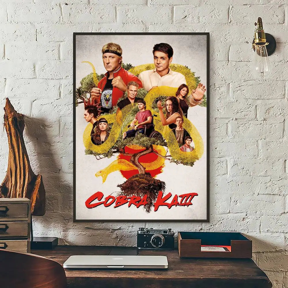 TV Series Cobra Kai Self-adhesive Art Poster Waterproof Paper Sticker Coffee House Bar Posters Wall Stickers