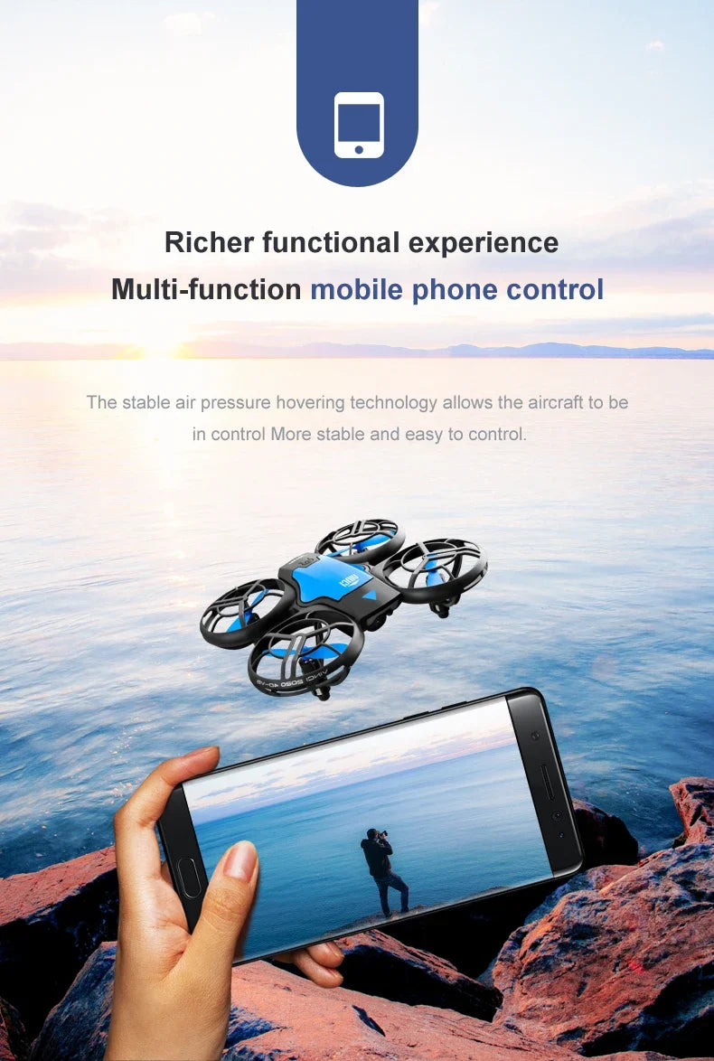 V8 New Mini Drone 4K Professional HD 1080P Wide Angle Camera WiFi FPV RC Drone Height Keep Drones Helicopter Kids Toys 4DRC