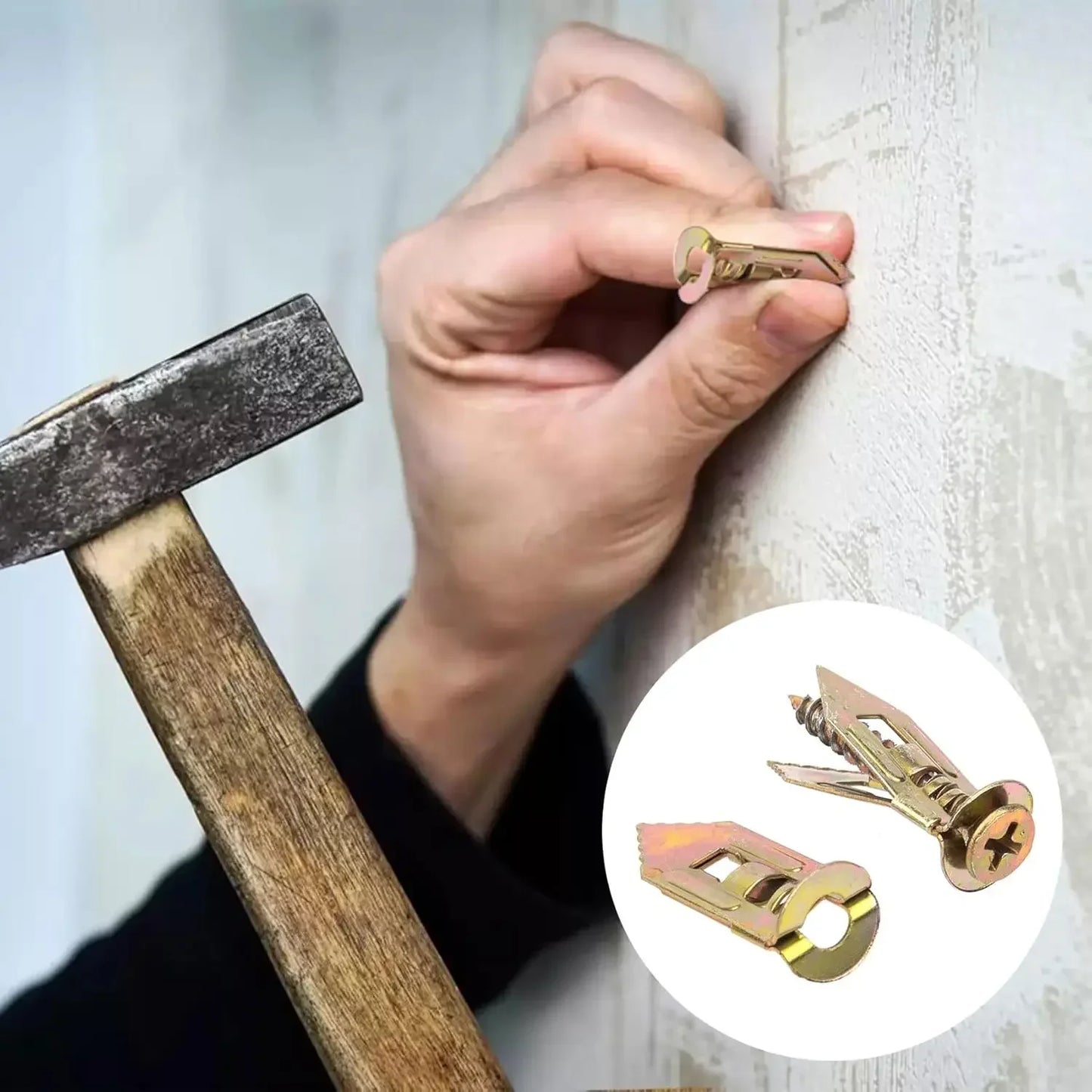 Self Drilling Drywall Anchors Kit Heavy Duty Self-Tapping Screw Expansion Nail With Screws For Photo Frames Shelf Fixings Plugs