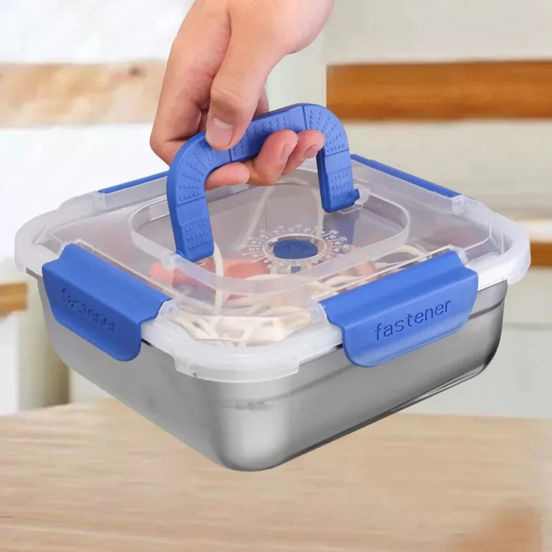 316 Stainless Steel Large Capacity Food Container - Sealed Anti-Drip Lunch Box for Camping Picnic, Fruit & Salad Storage