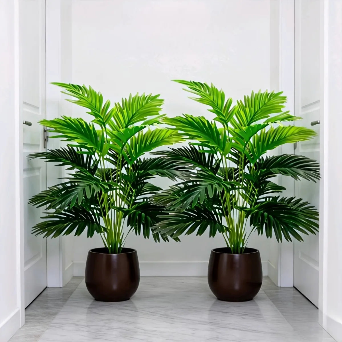 2PCS 24Leaves Areca palm simulation green plants realistic artificial trees suitable for bedroom living room outdoor decoration