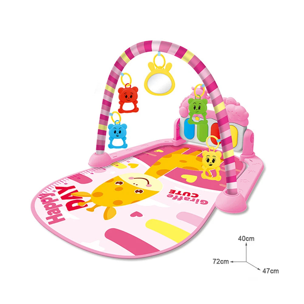 0-36 Months Baby Fitness Stand Music Play Gym Activity Toys Newborn Piano Crawling Blanket Pedal Game Pad Early Education Gifts