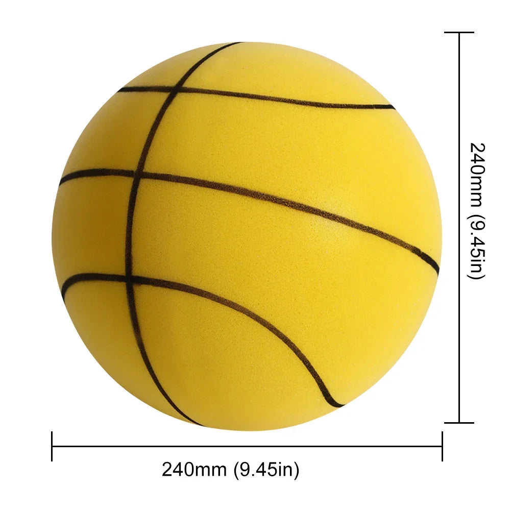 Kids Indoor Silent Basketball Ball 24/21/18cm High-Resilience Foam Silent Basketball Size 7 Lightweight Small Basketball Basket