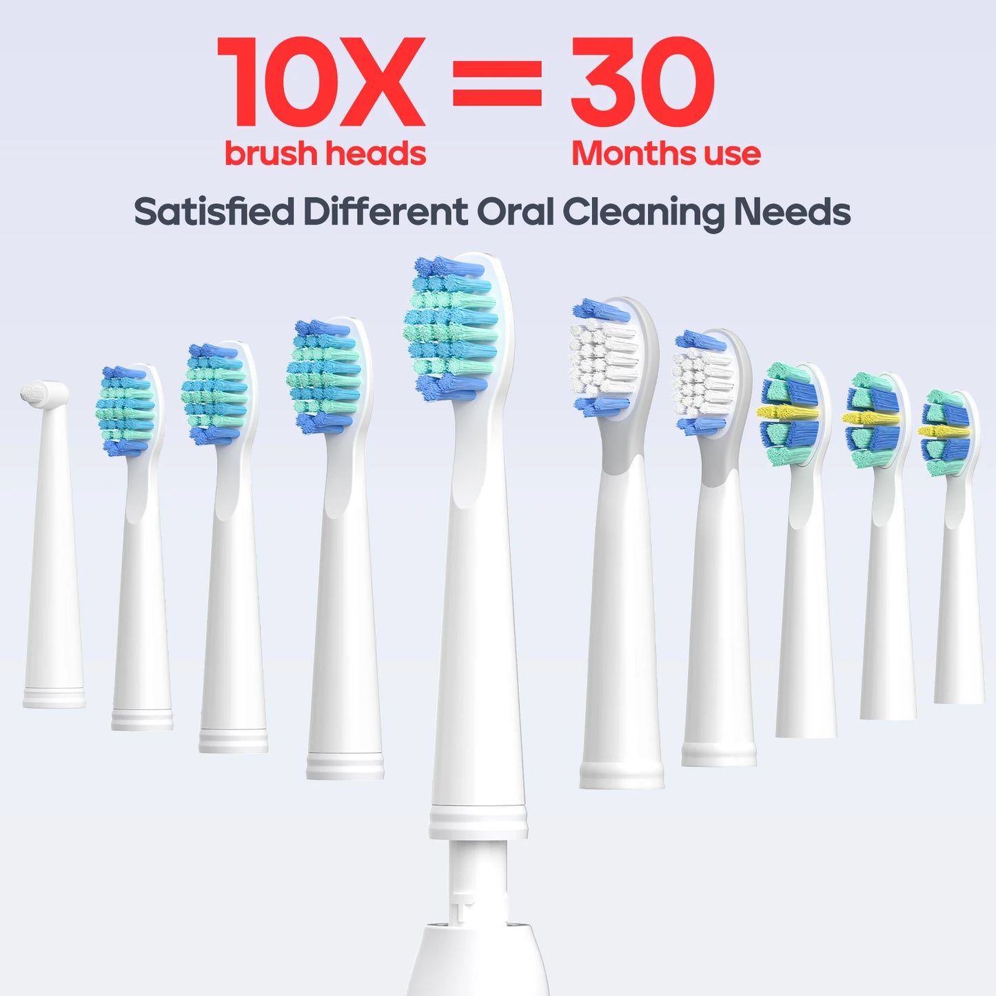 Seago Electric Toothbrush Tooth brush USB Rechargeable Adult Ultrasonic Teeth Cleaning 10 Replacement Toothbrush Heads
