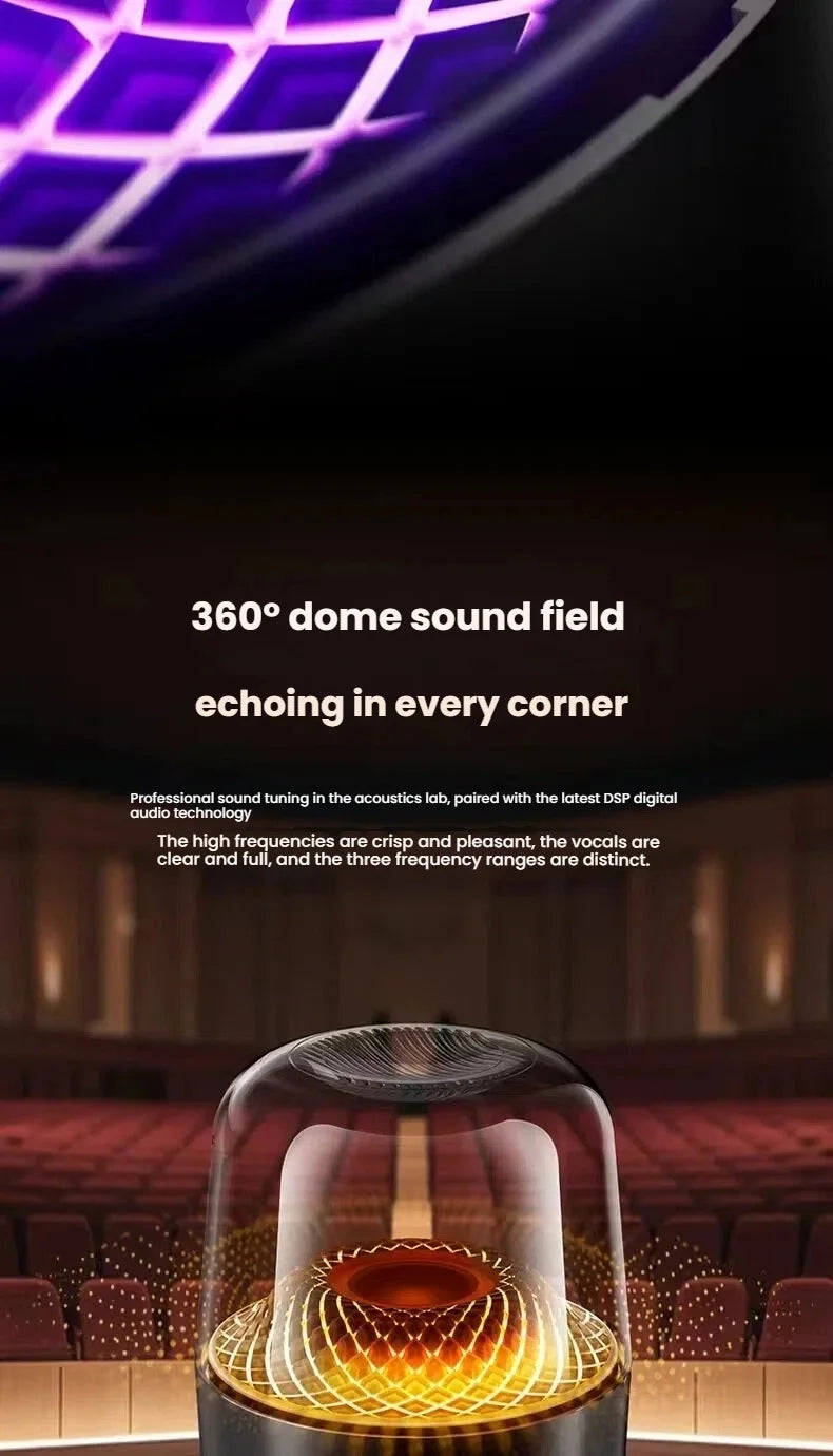 Glaze 5 Subwoofer Bluetooth 5.3 Audio Breathing Lamp Speakers Hi-Fi Acoustic Wireless Soundbar Portable Speaker for Home Theater