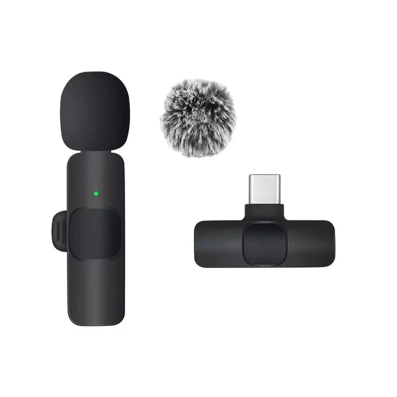 Wireless Lavalier Microphone 2.4G Mini Portable Audio Video Recording Mic for iPhone Android Live Broadcast Gaming