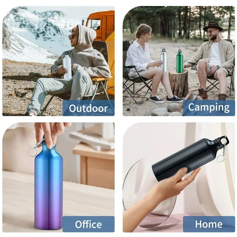 500/750mL Aluminum Outdoor Bike Sports Water Bottle Drinking Kettle Drinking Cup Leakproof Water Jug for Travel Running Camping