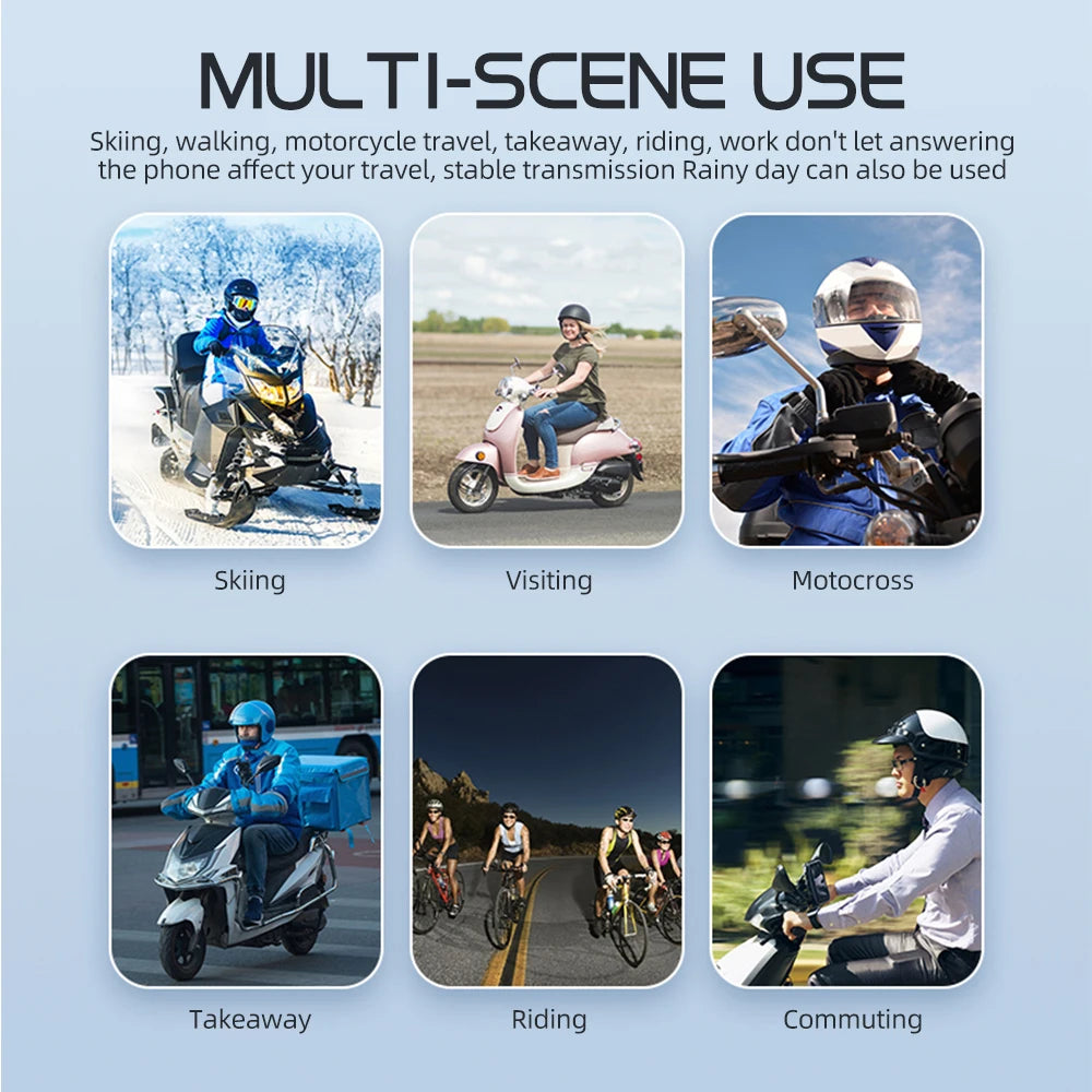 Kebidumei YP10 2X Wireless Bluetooth5.3 Motorcycle Helmet Intercom Headset Waterproof 300 m Intercomunicador Speaker Earphone