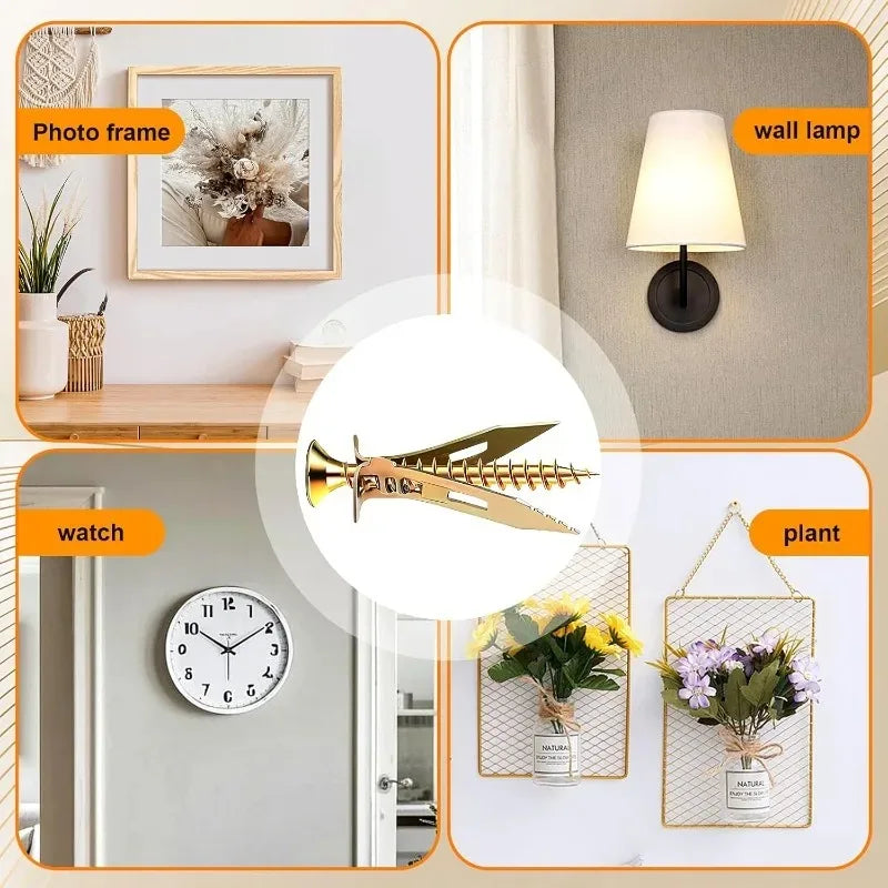 Self Drilling Drywall Anchors Kit Heavy Duty Self-Tapping Screw Expansion Nail With Screws For Photo Frames Shelf Fixings Plugs