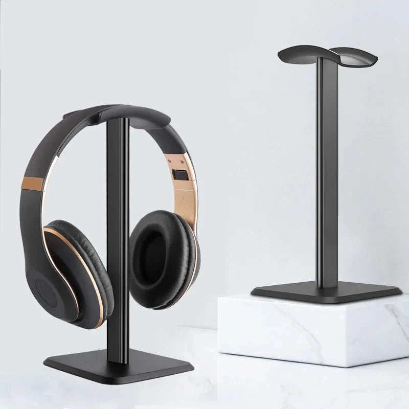 Black Universal Aluminum Alloy Headphone Stand Durable Desktop Gaming Headset Holder Multimedia Accessory for Earphones