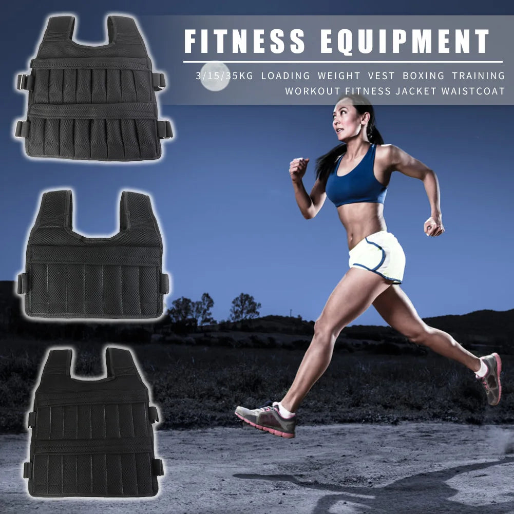 3/15/35kg Weight Training Suit Empty Bag Fitness Running Vest Adjustable Weight Jacket Workout Equipment for Workout Jogging