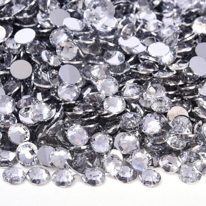 Oleeya Wholesale Flatback Silver bottom Resin Cтразы Non hotfix Rhinestones in Big Package Glitter Crystals and Strass For 네일파츠