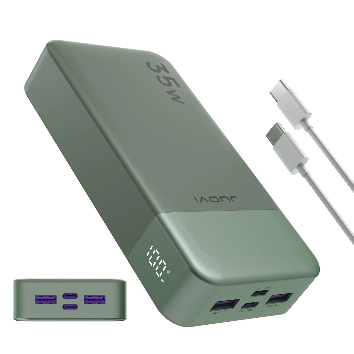 20000mAh Power Bank JUOVI Portable Charger 35W PD 3.0 QC 4.0 Fast Charging Phone Charger With LED Display Travel Battery Pack