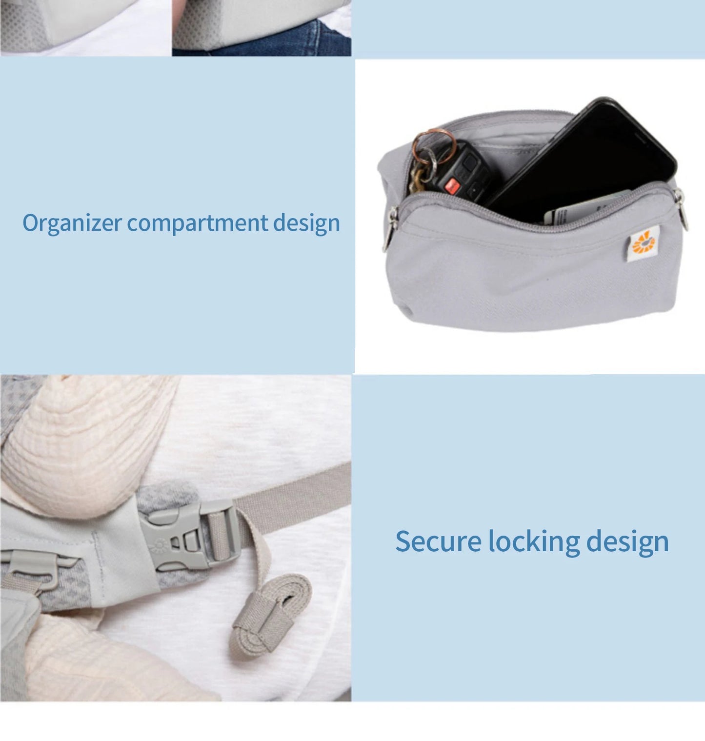 Ergobaby All Carry Positions Breathable mesh baby carrier, enhancing lumbar support and airflow (7-45 pounds)