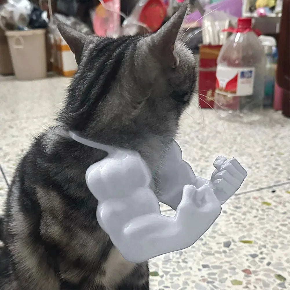 Cat Muscle Arms 3D Printed Cat Neck Arms with Muscles Superhero Cosplay for Party Halloween Birthday Costume Accessories