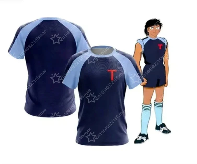 2026Anime Captain Tsubasa Soccer Kit Kids Adult Nankatsu Tsubasa Toho Hyuga Misaki Wakabayashi Retro Football Jersey Set Uniform