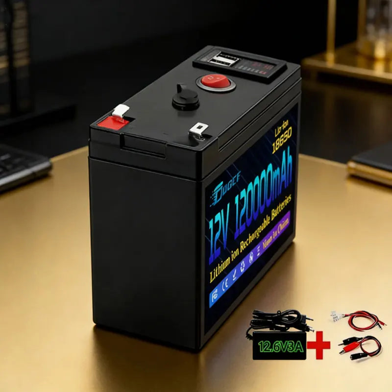 12V Battery 100Ah 18650 🔋2026 Rechargeable LiFePO4 Lithium Battery Built-in 5V 2.1A Usb Power Display Port Charger
