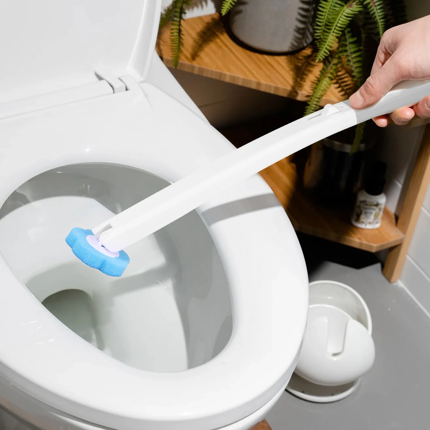 24/72Pcs Disposable Toilet Brush Long Handle Wall-mounted Wc Cleaning Tool Kit with Replaceable Brush Head Bathroom Accessories