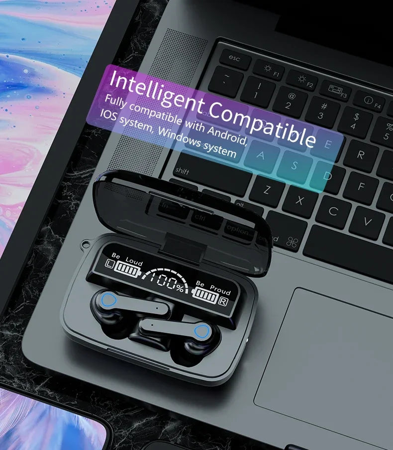 M19 headset TWS Earphone Intelligente Touch Control Wireless Bluetooth-compatible Headphones Waterproof LED Display With Mic
