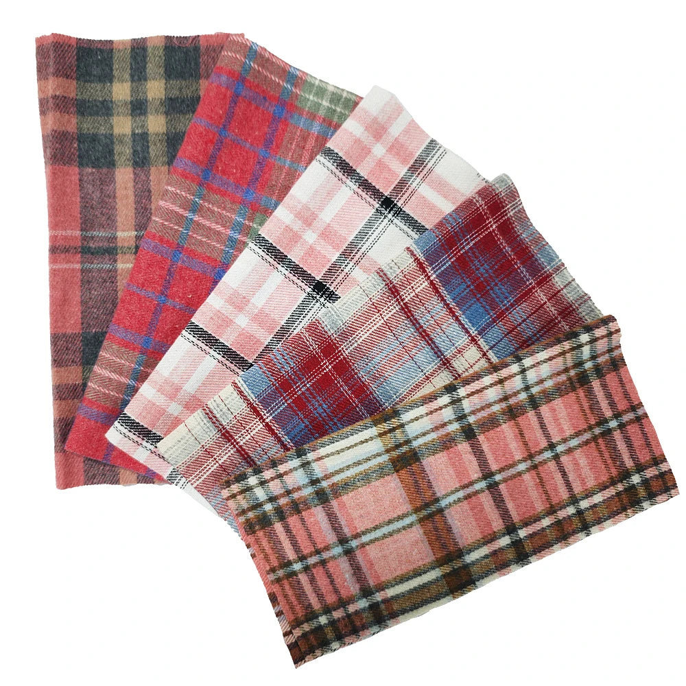 Teramila 25x25cm5-6PC/Lot Polyester-Cotton Plaid Patchwork Printed Cloth Sewing Quilting Fabric Needlework DIY Handmade Material