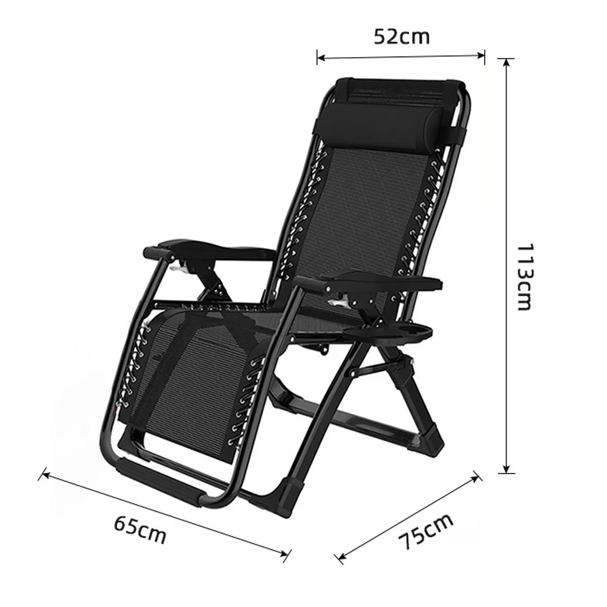 Zero Gravity Chair Reclining Sun Lounger Outdoor Garden Folding Adjustable