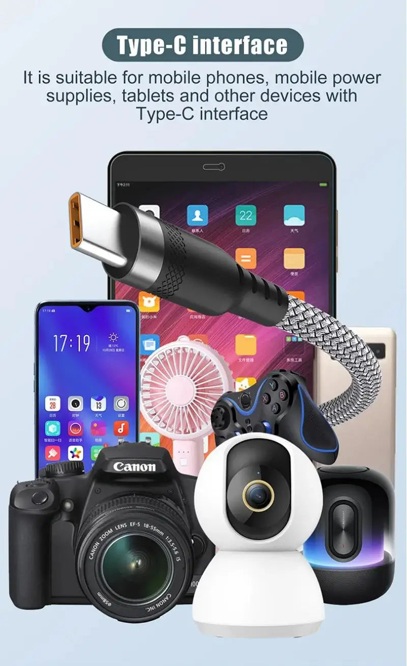 USB Type C Cable 5A Super Fast Charge Cable For Huawei 1m 3m 5m 8 Meter USB C Extension Cable for Samsung Xiaomi OPPO Universal