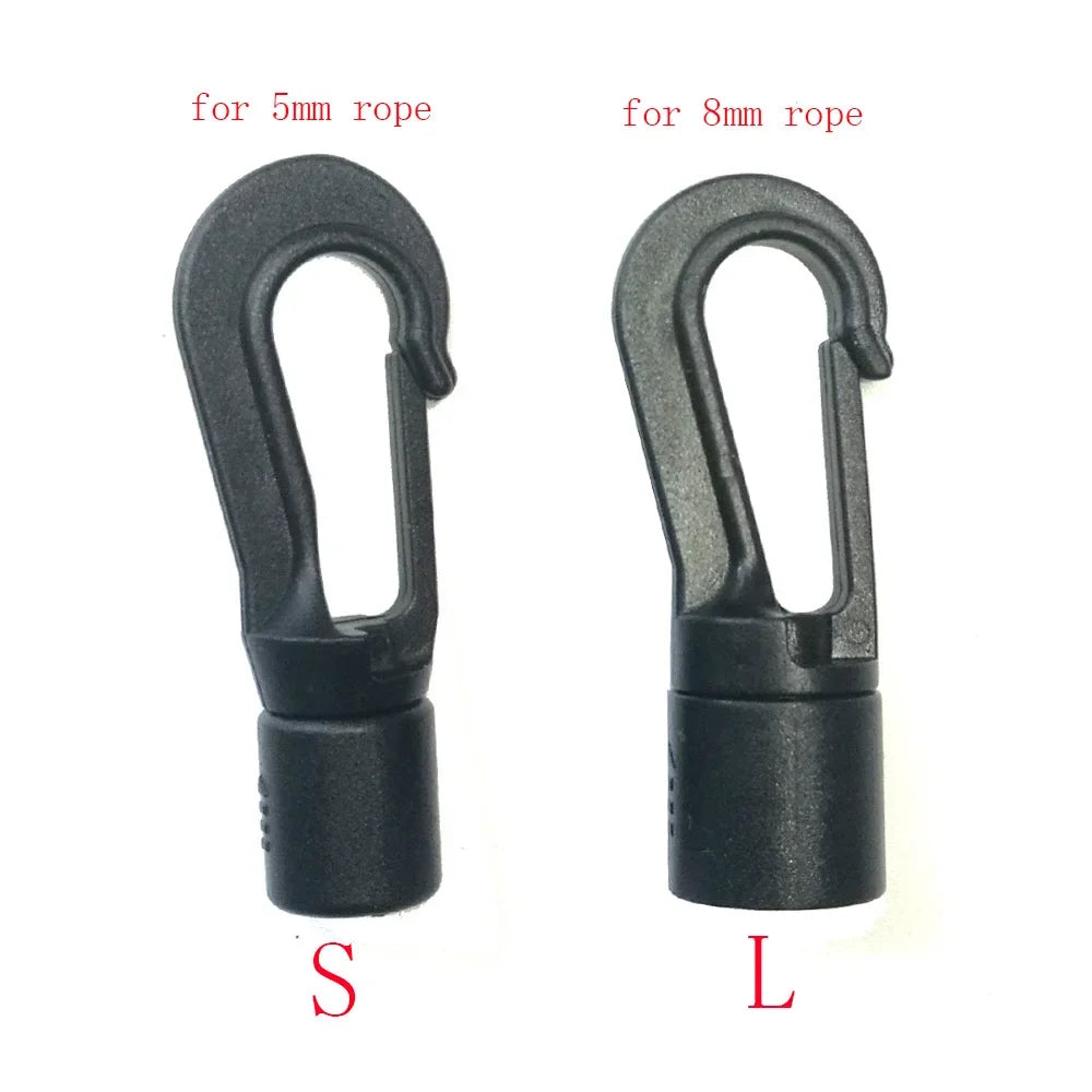 5MM 8MM 10PC 20PCS Bungee Shock cord Quick Connect hooks hanging Ends Clip for Kayak Canoe Boat Dinghy Rib DIY Elastic Cord rope