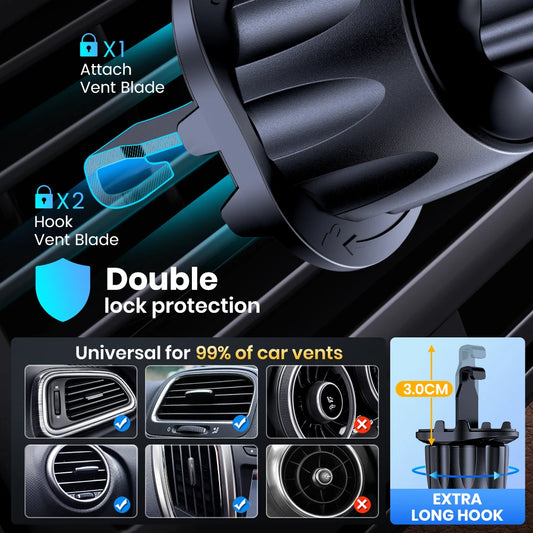 TOPK Magnetic Phone Car Mount Phone Holder for Cars Air Vent Upgrade Hook Clip Car Phone Holder with Strongest Magnet for Phones