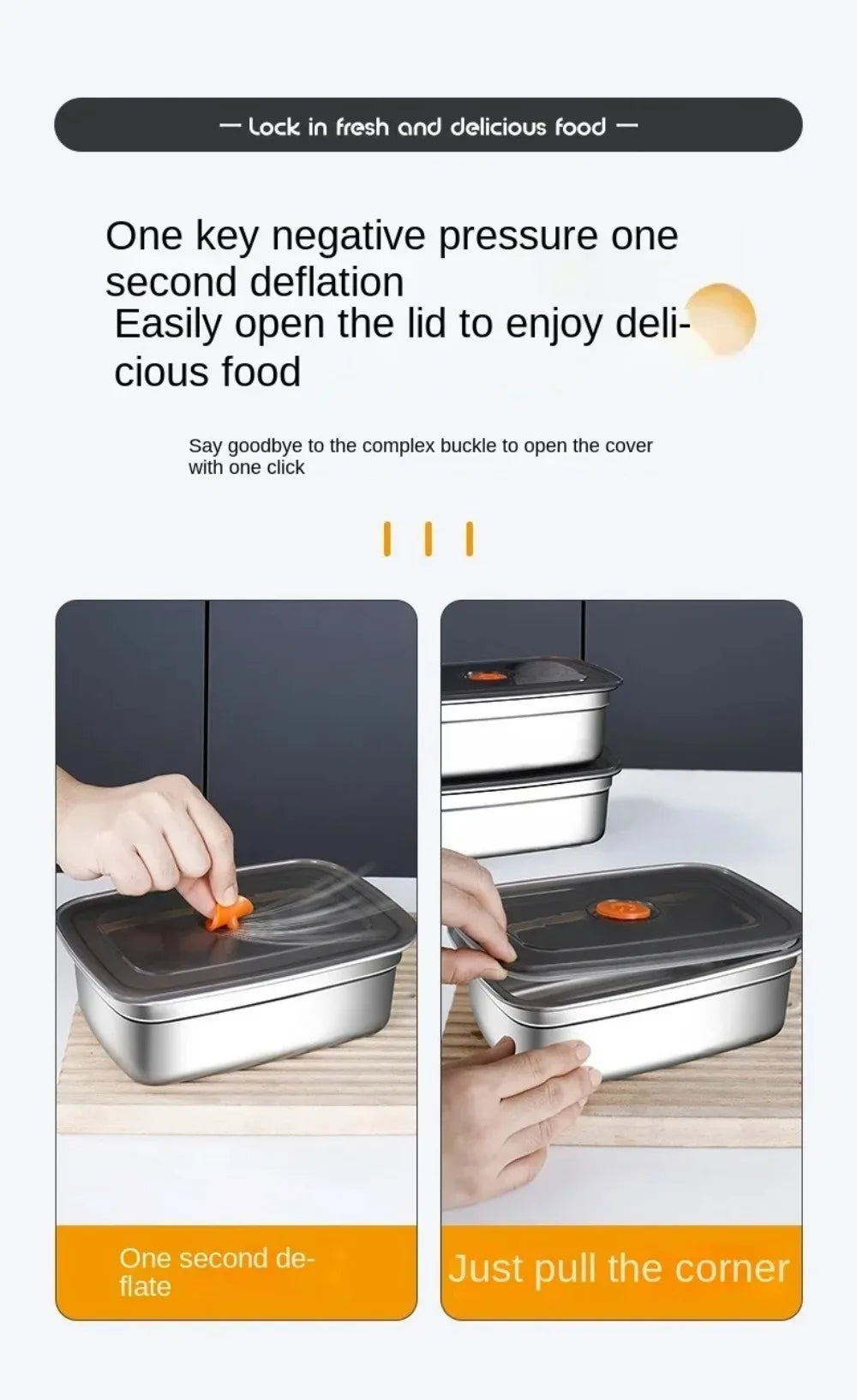 Stainless Steel Camping Lunch Box Sealed Microwave Suitable Preservation Box Large Capacity Leak-proof