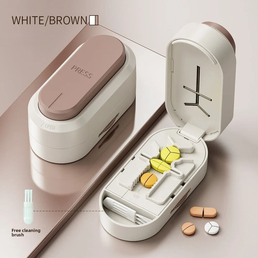 New Quartering Pill Cutter Storage Box Portable Drug Tablet Medicine Dustproof Divider Organizer Crusher Pill Cutter