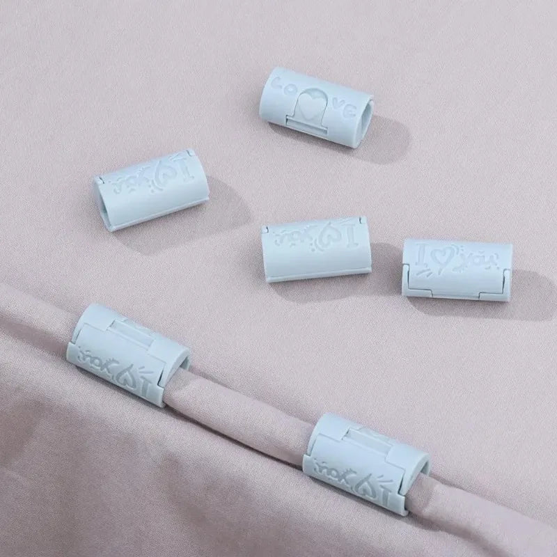 6PCS Invisible Needle-free Bed Sheet Holder Quilt Cover Non-slip Mattress Sheet Buckle Bed Pegs Clamp Fastener Gripper