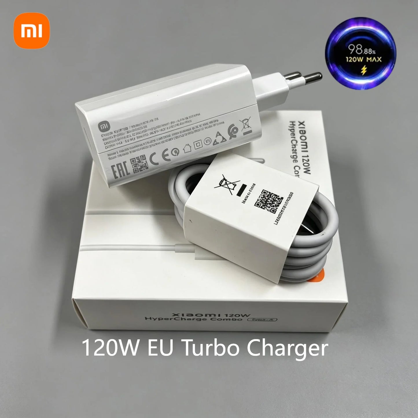 Original  Xiaomi 120W Charger Turbo Charge EU US Adapter 1M 6A Usb Type C Cable For Poco X5 X4 F5 Pro Mi 13 12 11 Lite Mix Fold