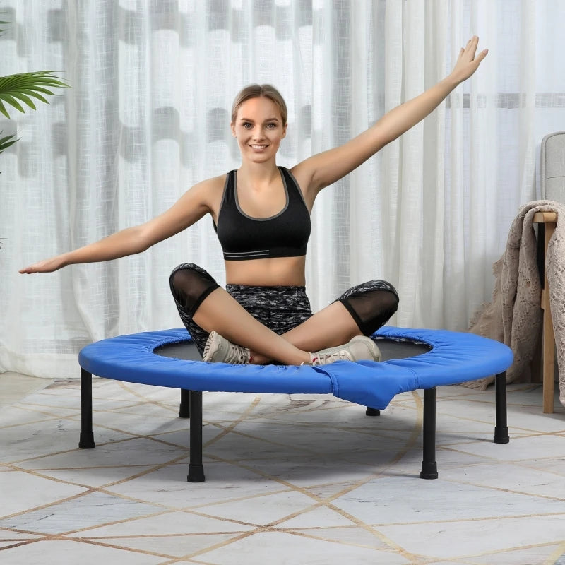 PINGGO 96cm Mini Fitness Trampoline Home Gym Yoga Exercise Rebounder Indoor Outdoor Jumper with Safety Pad, Support Up to 100 KG
