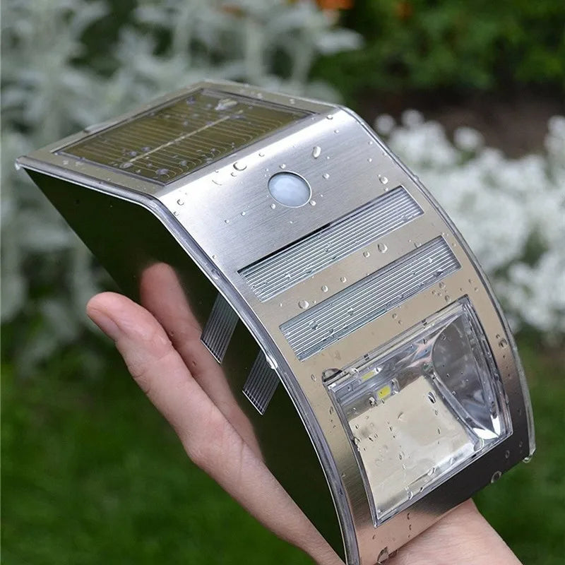 Garden Villa Solar Wall Light PIR Human Body Induction Stainless Steel LED Outdoor Waterproof Landscape Lighting  Clearance