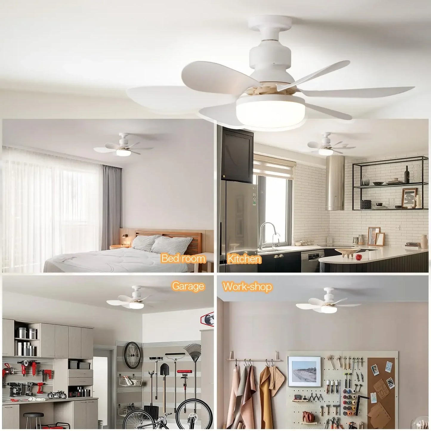 E27 with Remote LED 40W Ceiling Fan Light  Dimming Function  Suitable for Living Room Study and Home use  85-265V