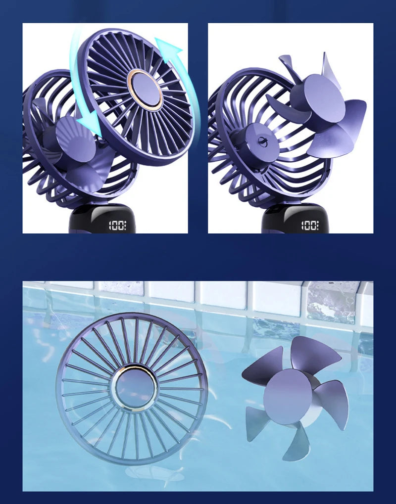 Baby 3 Speeds Stroller Mini Fan With Light Portable USB Charging Fan Mobile Phone Holder Stroller Accessories Baby Newborn Items