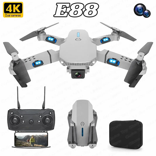 E88 Pro WIFI FPV Drone Wide Angle HD 4K 1080P Camera Height Hold RC Foldable Quadcopter Dron Helicopter Toy Christmas Boy's Gift