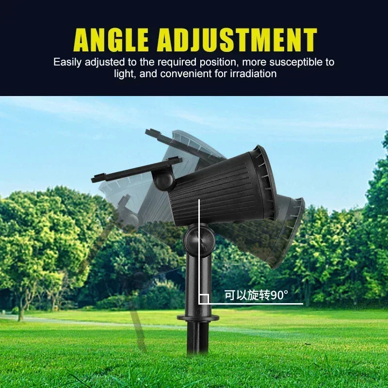 9 LED Solar Spot Lights Outdoor RGB Solar Landscape Lights IP65 Waterproof Brightness Adjustable for Garden Yard Palm Trees