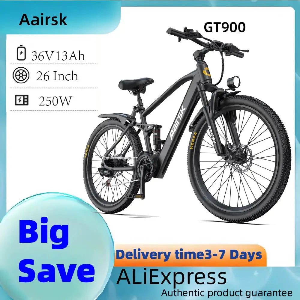 Aairsk GT900  250W Motor E-bike Adult Electric Bicycle 36V13Ah Battery Electric Bike 26 Inch Tire E-Mountain Bike