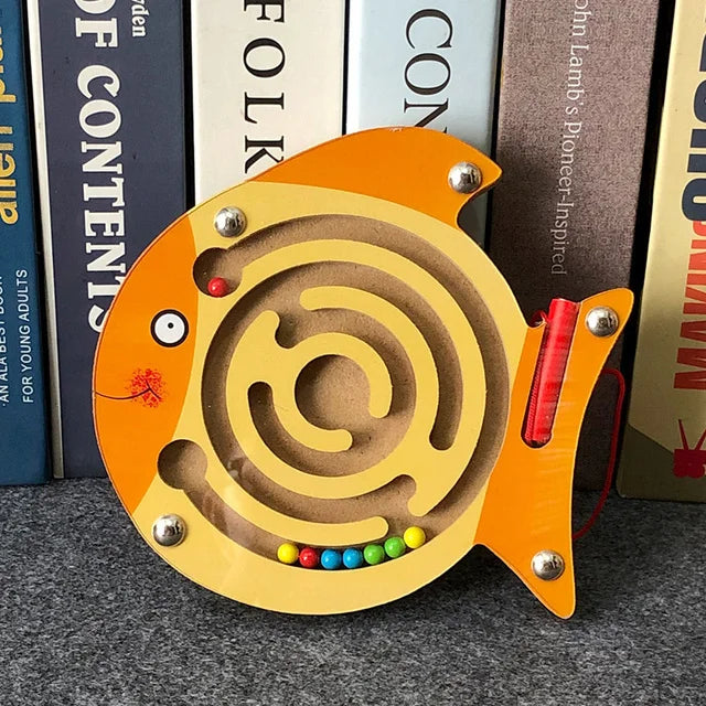 Montessori Educational Toys Children Magnetic Track Maze Balance Board Wooden Puzzle Game Baby Toys