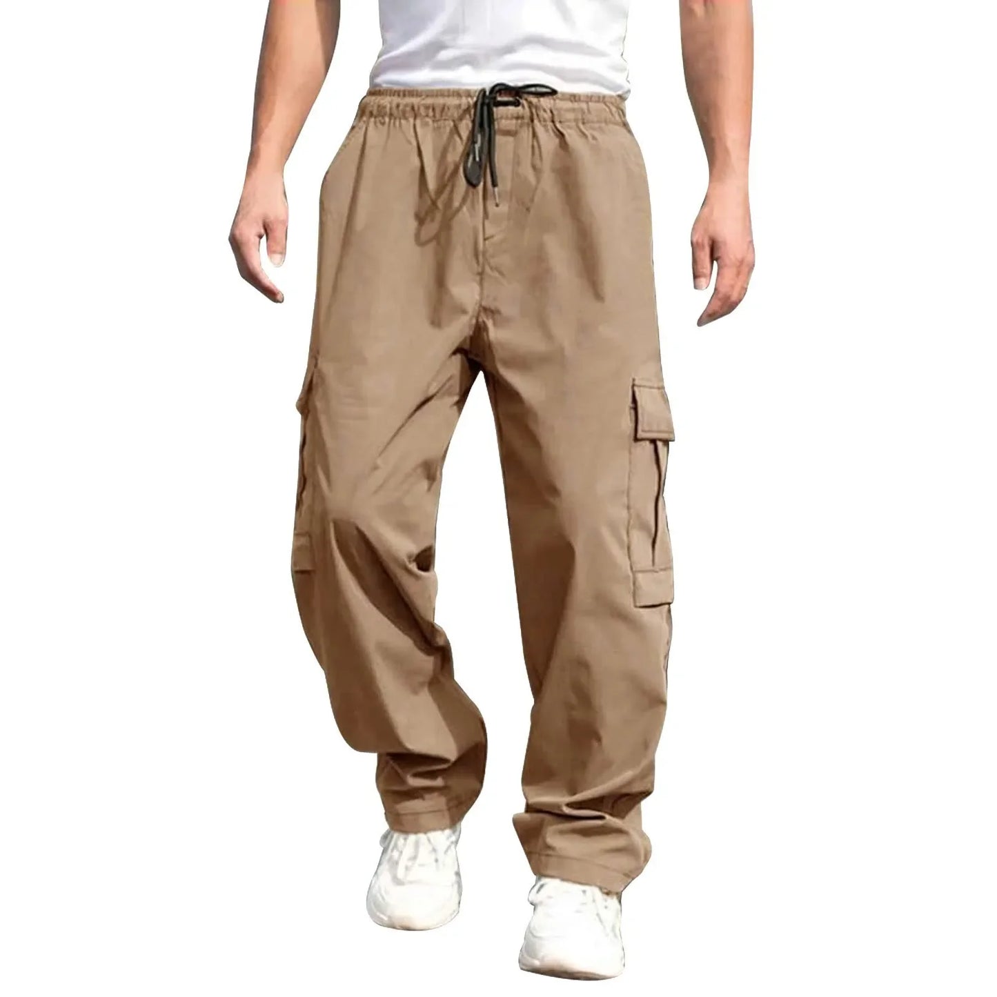 New Style Amazon Men's Cargo Pants Loose Straight Leg Casual Sports Trousers Working Men's Pocket Pants European And American
