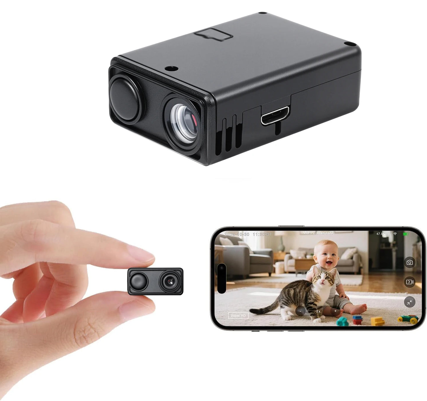 Mini 1080P HD WiFi Camera Safety Monitor Camcorders Indoors Night Version Video Intelligent Camera Security Protection 2026