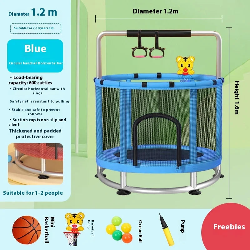 Children's Indoor Trampoline Home Use Jumping Bed 3-10 Years Old Household Trampoline Fun Fitness Exercise for Kids